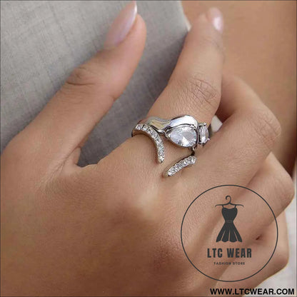 Stainless Steel Zircon Open Ring Collection