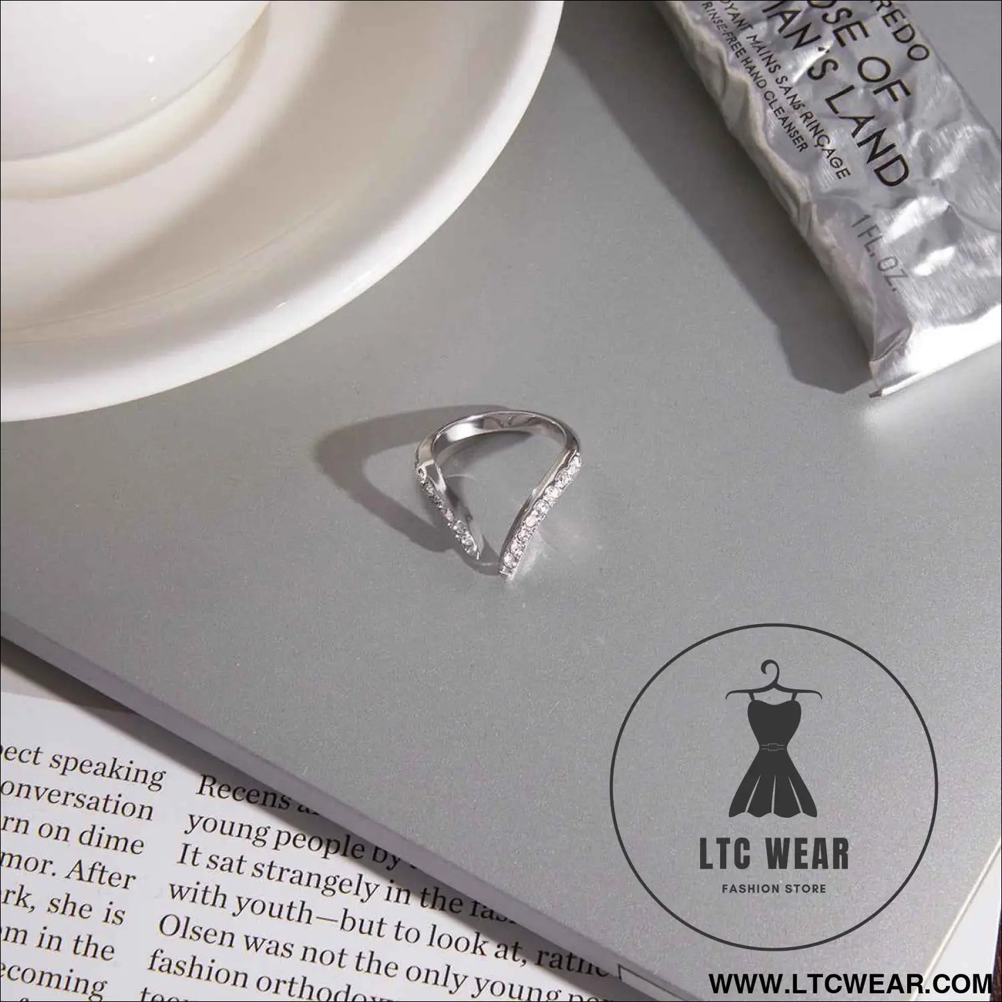 Stainless Steel Zircon Open Ring Collection