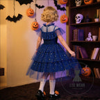 Star mesh dress for girls princess dress with layered cake skirt holiday children’s formal dress