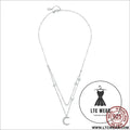 Starlight moon pure silver s925 plated necklace - bsn038 / sterling silver 925