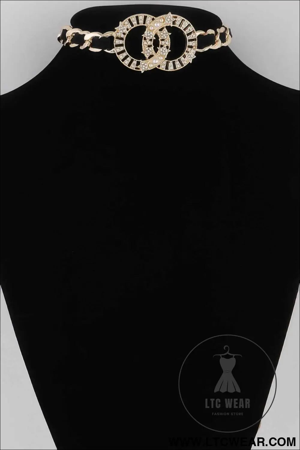 Starred Oo Chain Choker Necklace