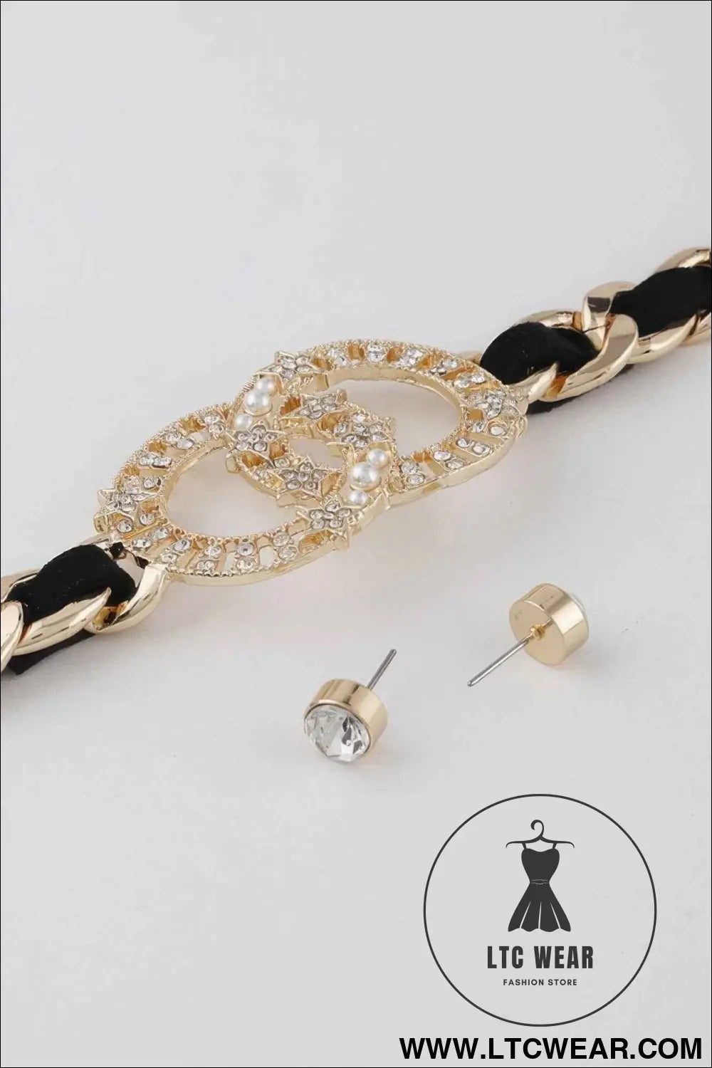 Starred Oo Chain Choker Necklace