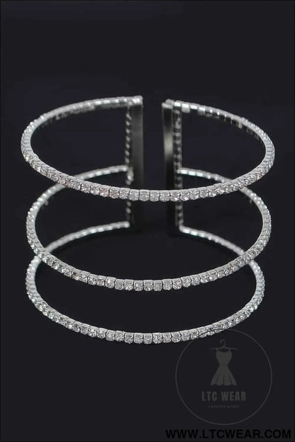Start A Trend Sparkly Rhinestone Open Bracelet