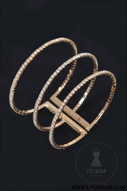 Start A Trend Sparkly Rhinestone Open Bracelet