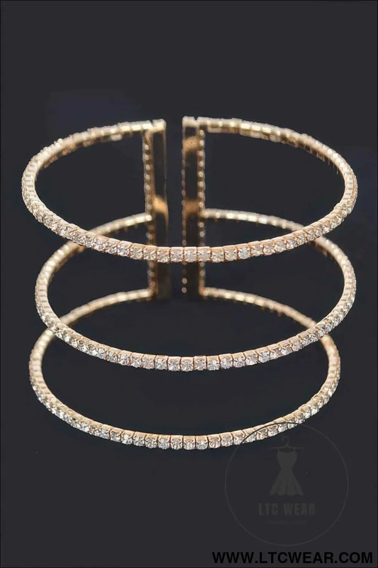 Start A Trend Sparkly Rhinestone Open Bracelet