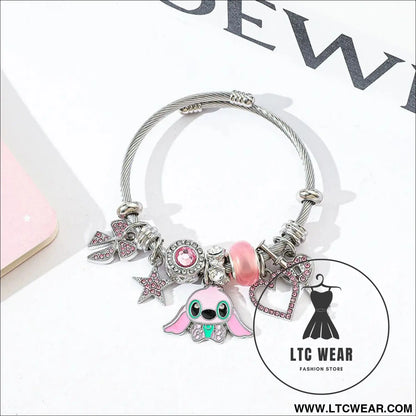 Stitch anime character plush toy and lilo & stitch bracelet accessories - b00227-01