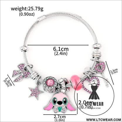 Stitch anime character plush toy and lilo & stitch bracelet accessories - b00227-01