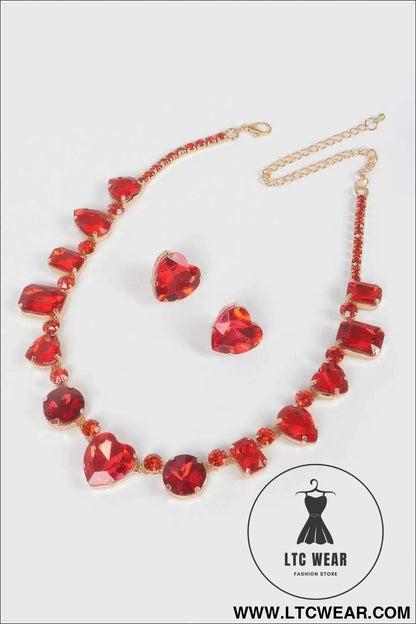 Stone Earring And Necklace Set