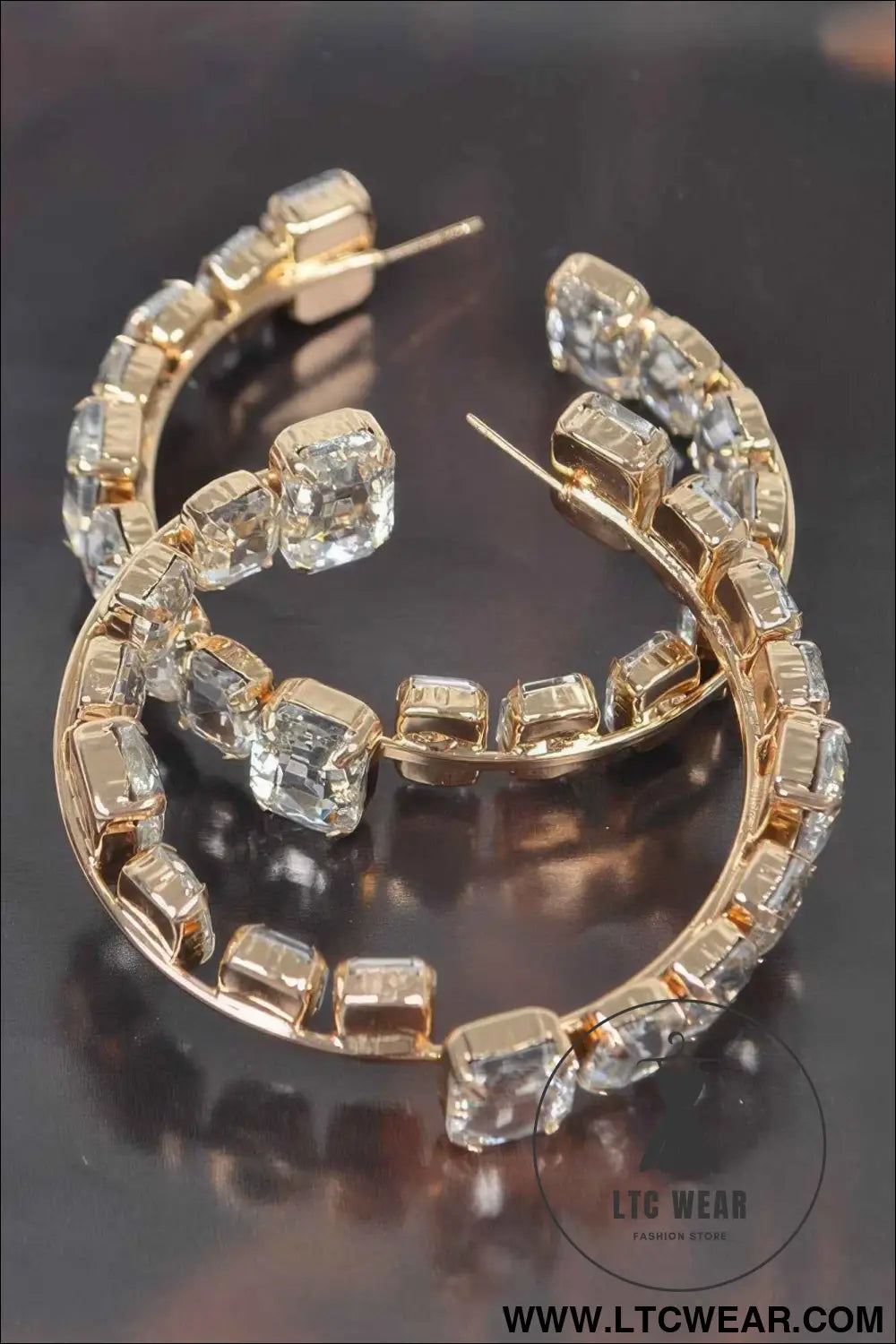 Stone Hoop Earring
