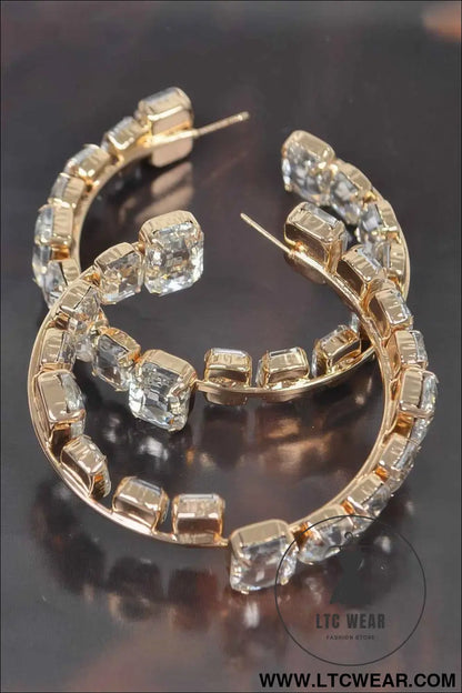 Stone Hoop Earring