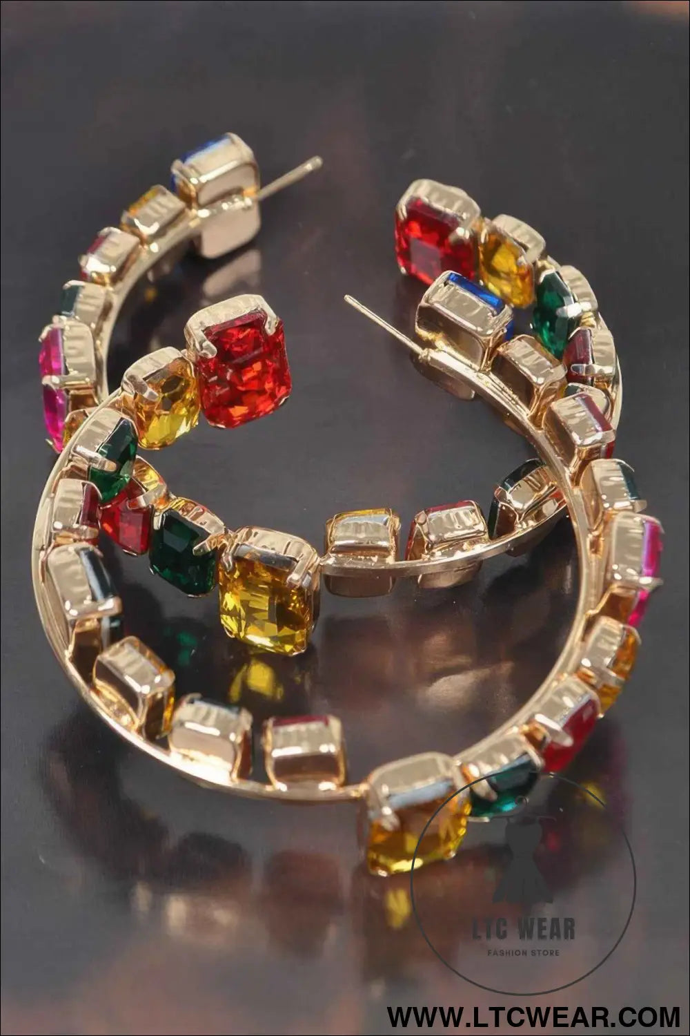 Stone Hoop Earring