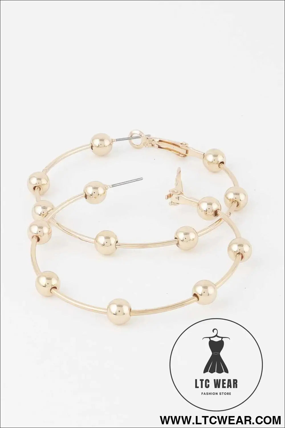 Stone Lined Hoop Earrings