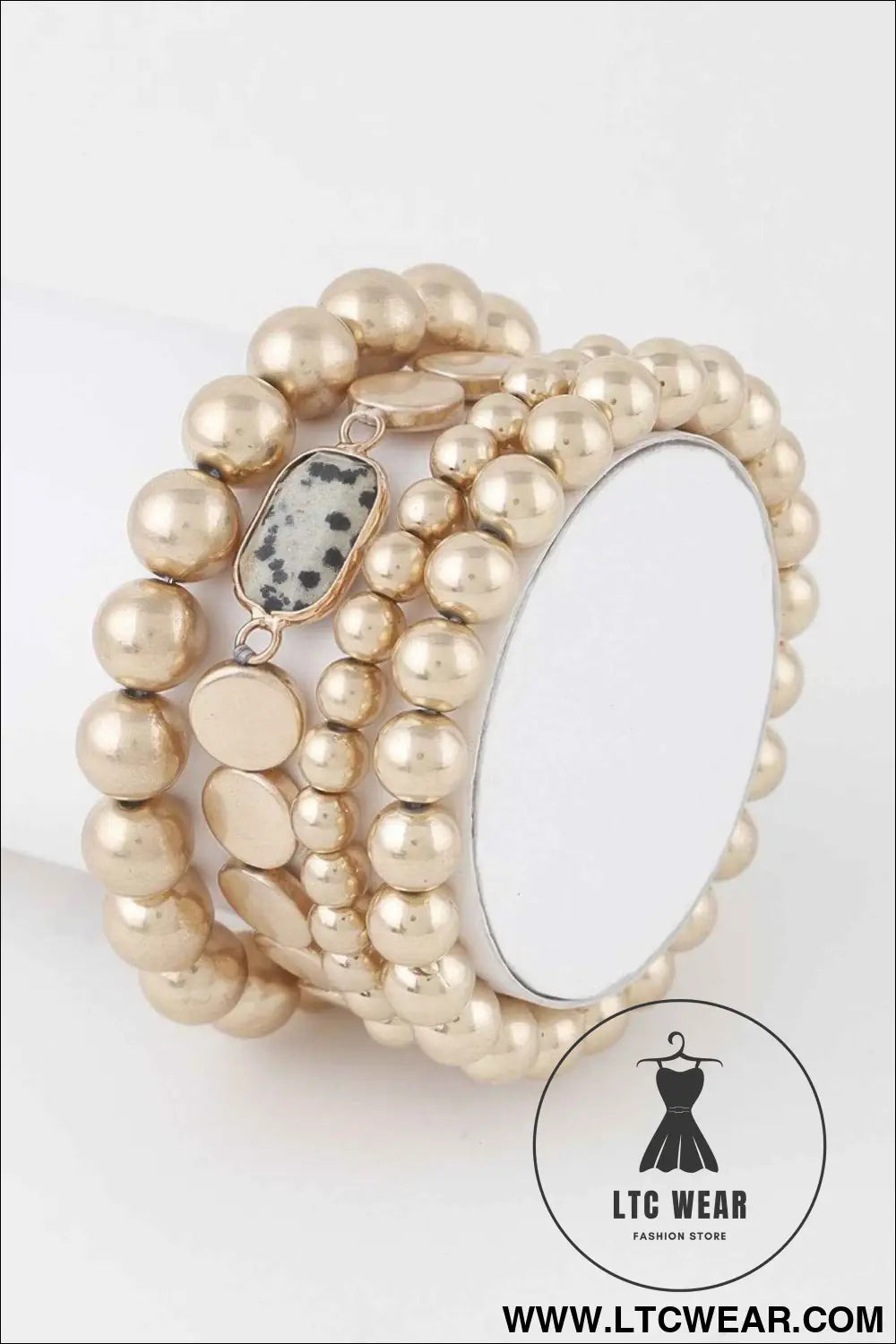 Stone Pendant Beaded Bracelet