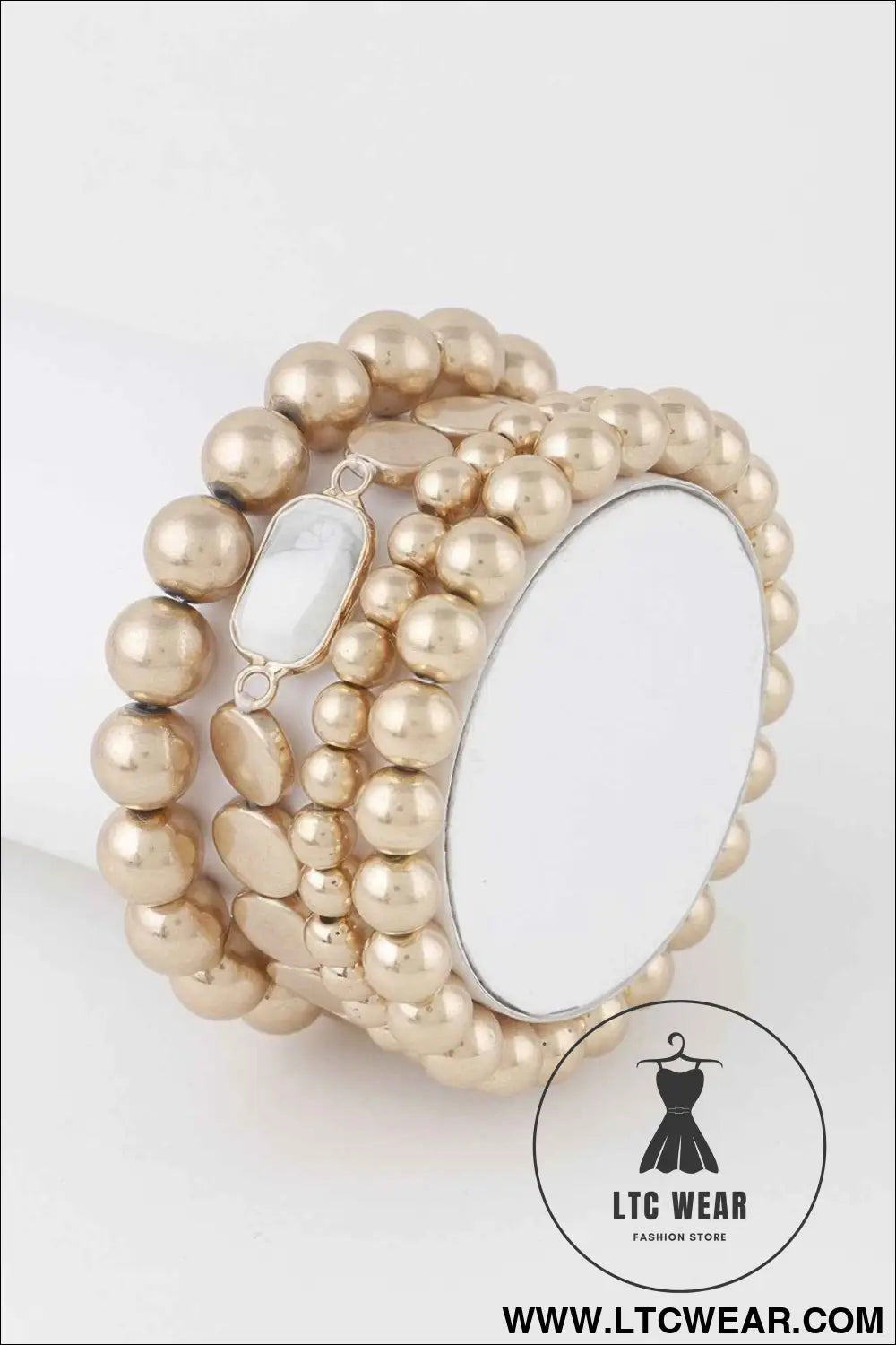 Stone Pendant Beaded Bracelet