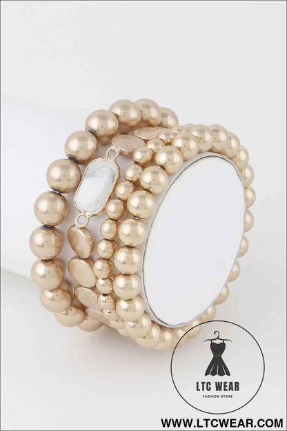 Stone Pendant Beaded Bracelet