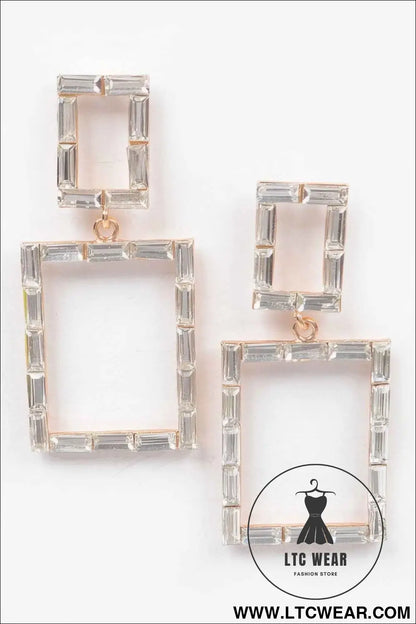 Stone Rectangle Earring