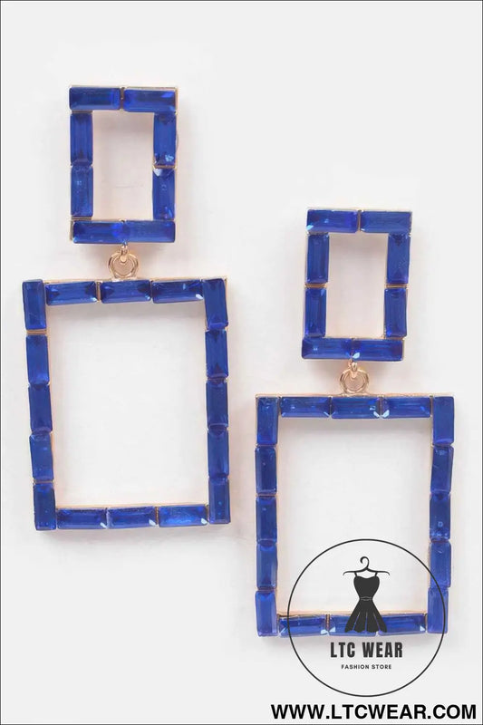 Stone Rectangle Earring