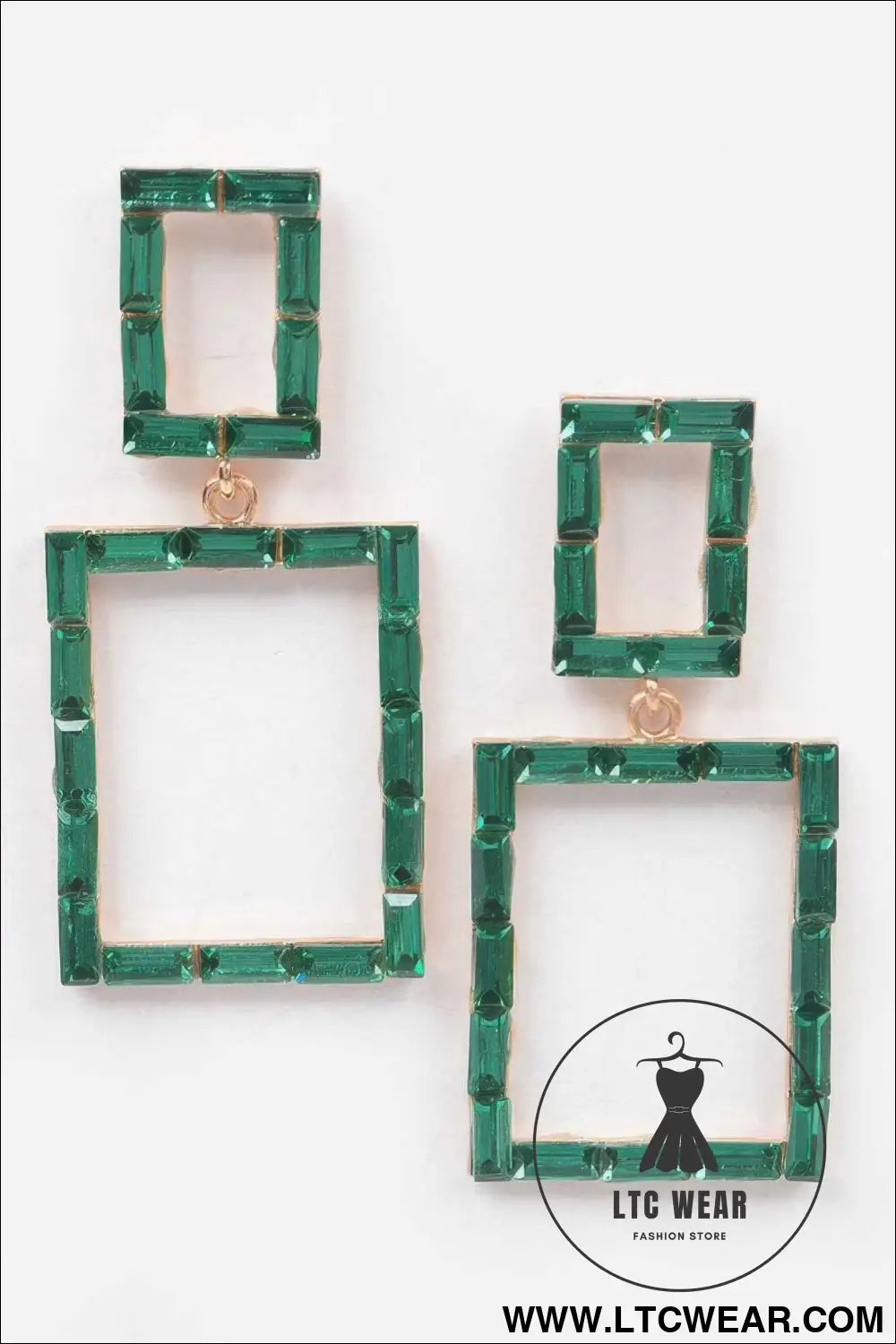 Stone Rectangle Earring
