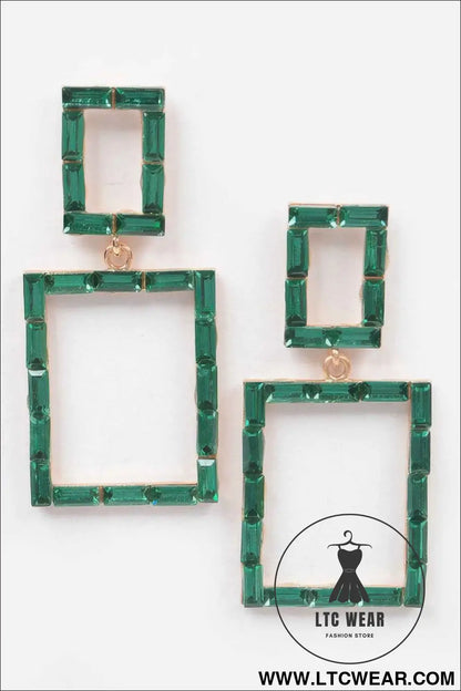 Stone Rectangle Earring