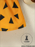 Strap dress bow tie triangle print triangle ha dress