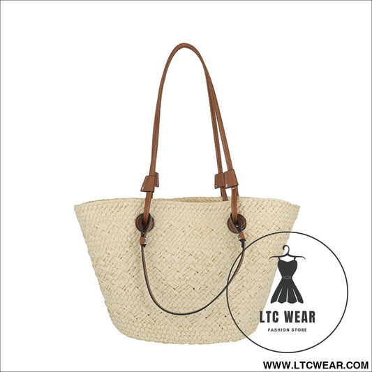 Straw woven bag for women large capacity single shoulder tote bag