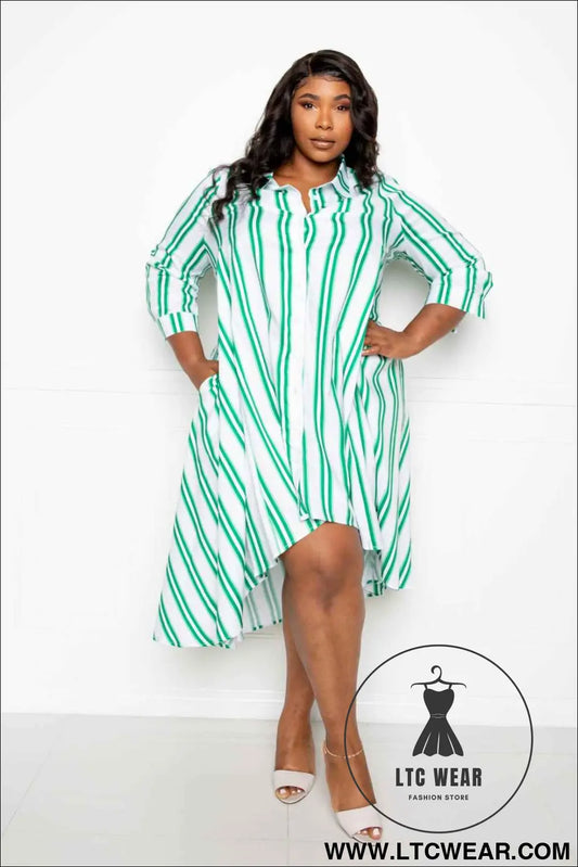 Stripe Shirt Dress