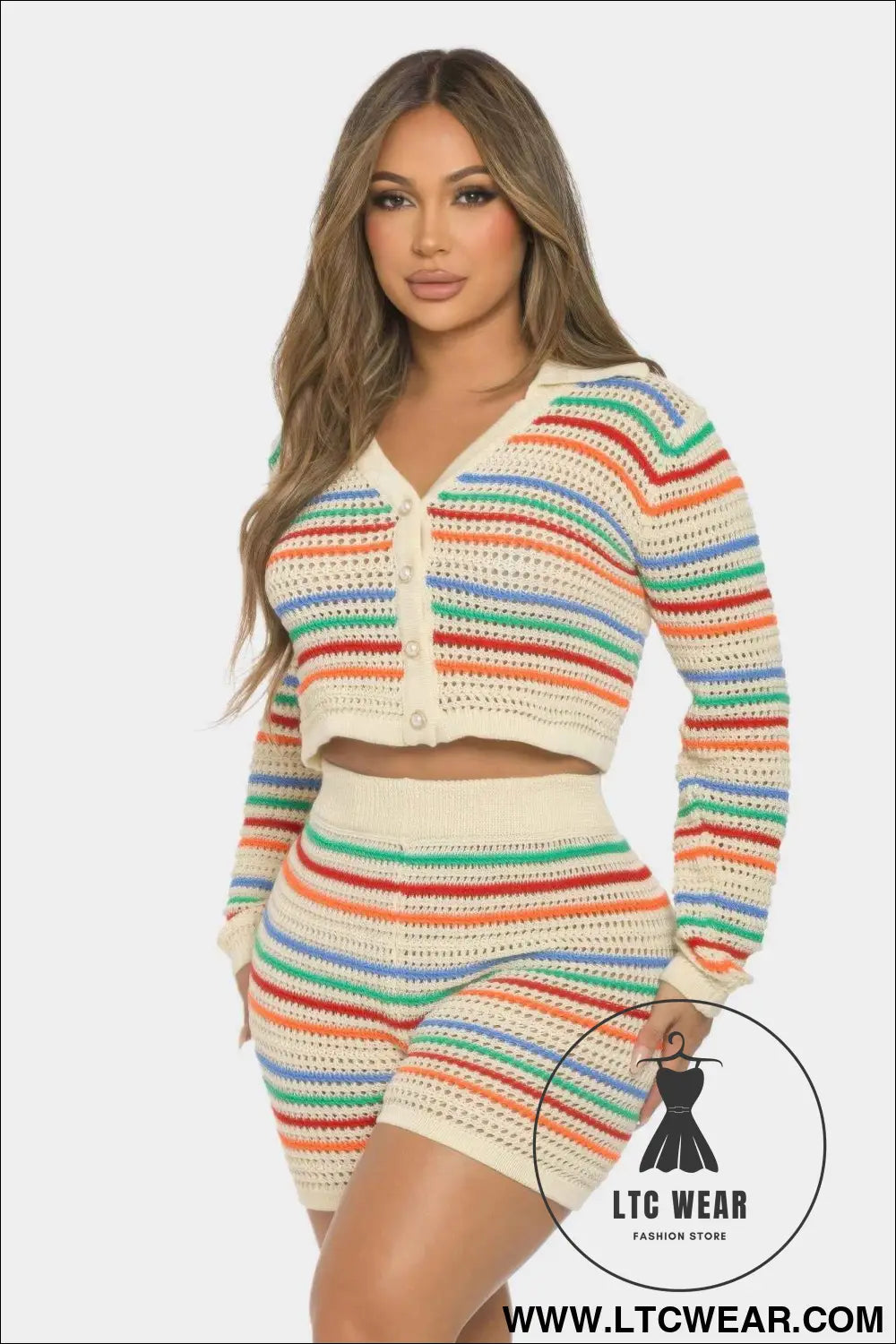 Striped Knit Set