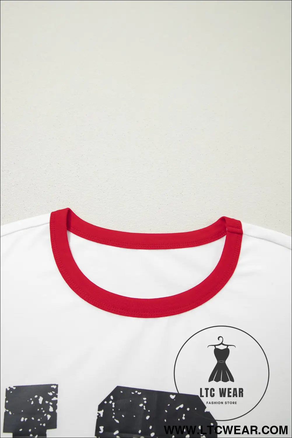 Striped sleeve round neck tee: usa style essentials - tops & tees