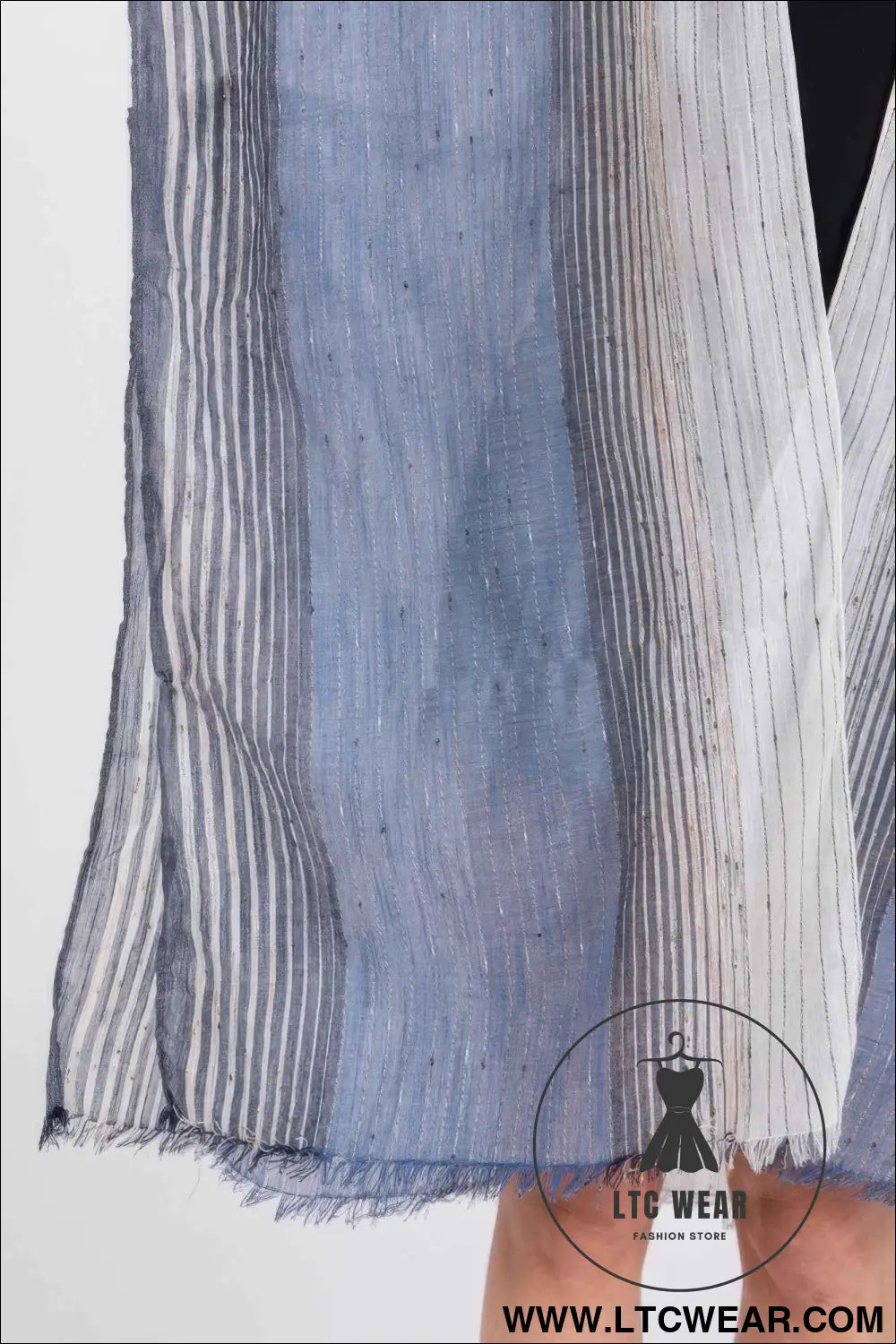 Striped Two Tone Cover Up Kimono