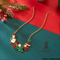 Style christmas necklace gift set santa claus & christmas tree pendant cute cartoon holiday jewelry neck and wrist