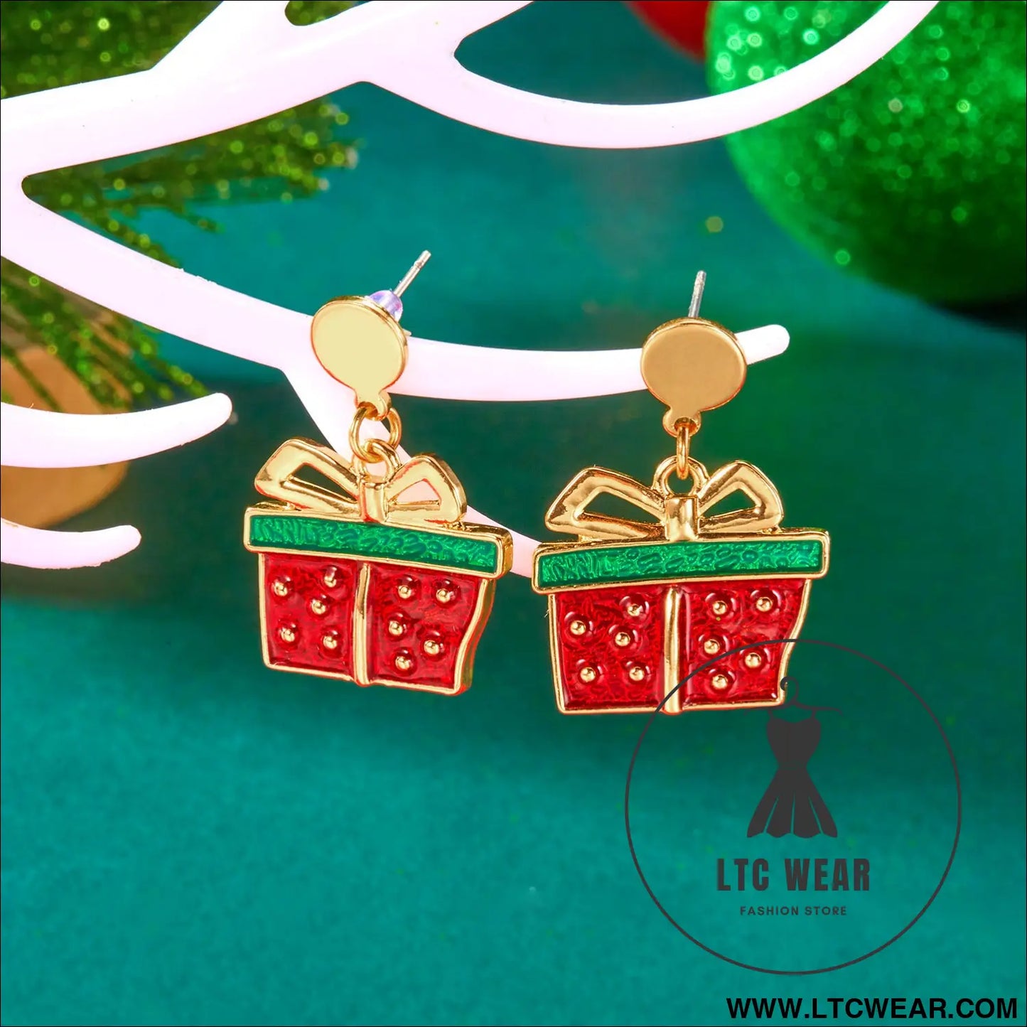 Style christmas necklace gift set santa claus & christmas tree pendant cute cartoon holiday jewelry neck and wrist