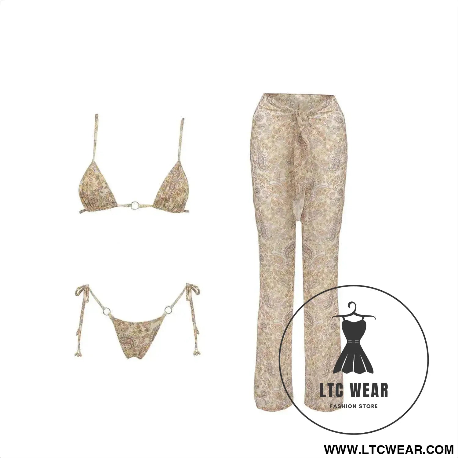 Stylish 3-Piece Bikini Set for the Perfect Beach Look