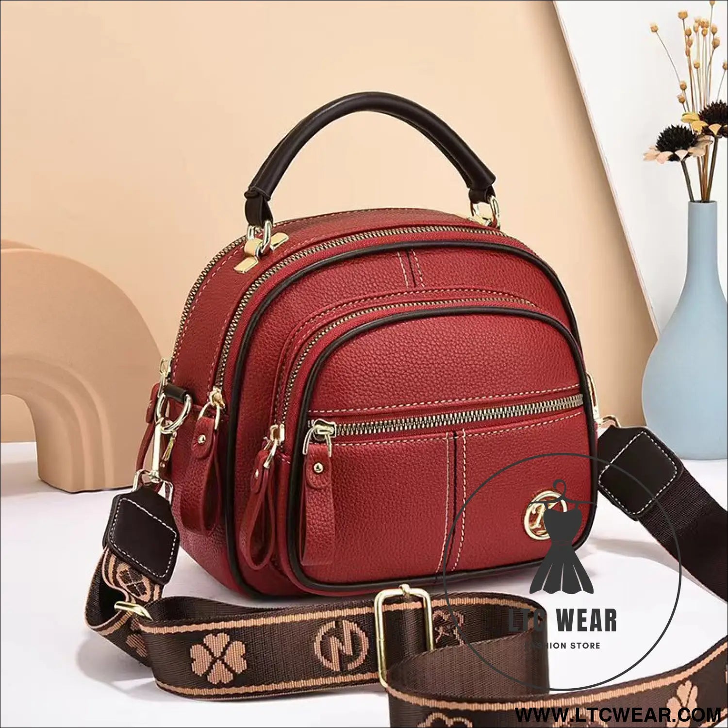 Stylish high-quality tote bag trendy versatile women’s crossbody bag large capacity shoulder bag - red