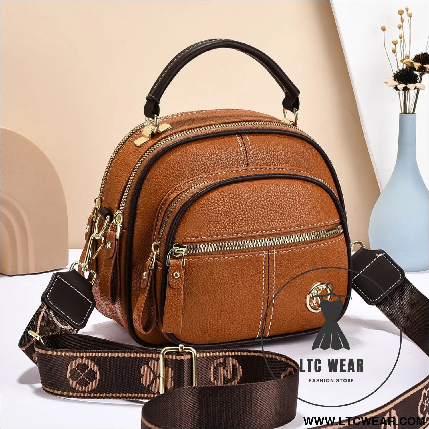 Stylish high-quality tote bag trendy versatile women’s crossbody bag large capacity shoulder bag - coffee