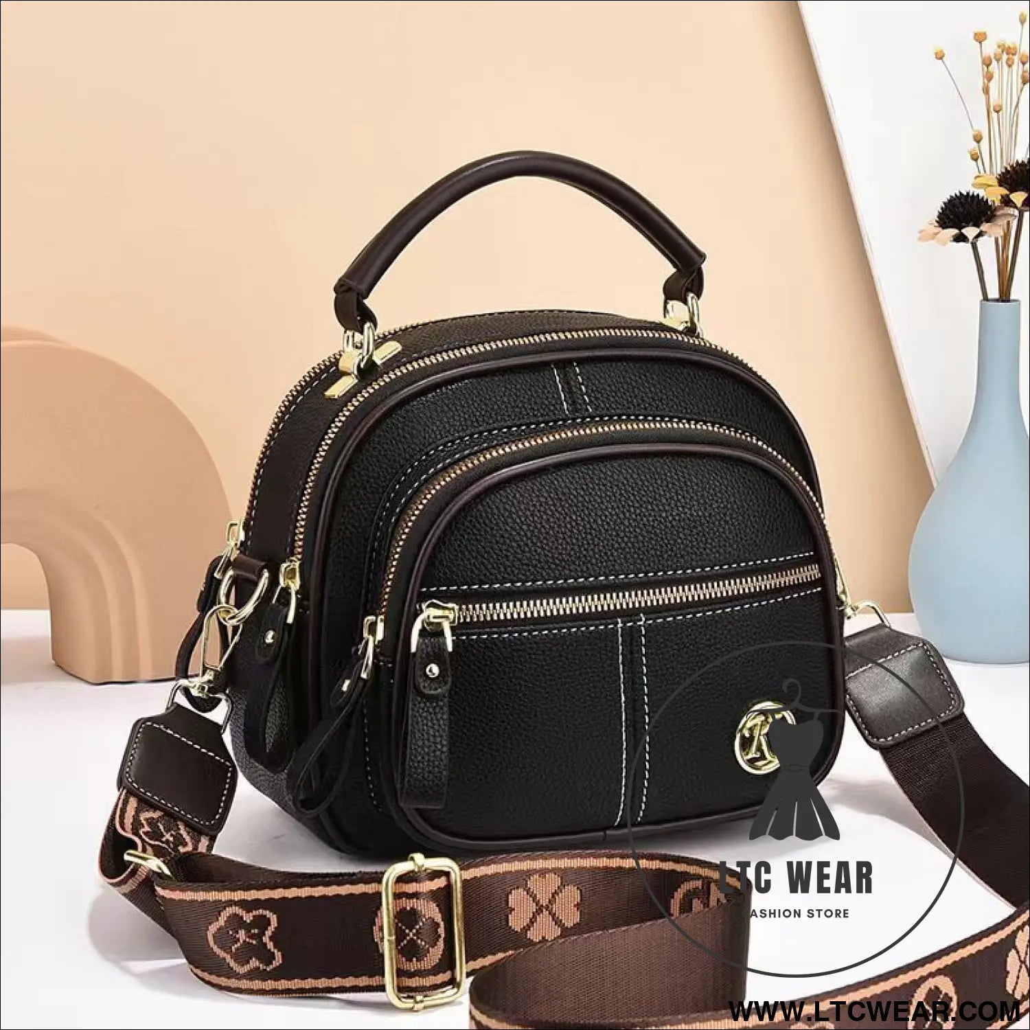 Stylish high-quality tote bag trendy versatile women’s crossbody bag large capacity shoulder bag - black