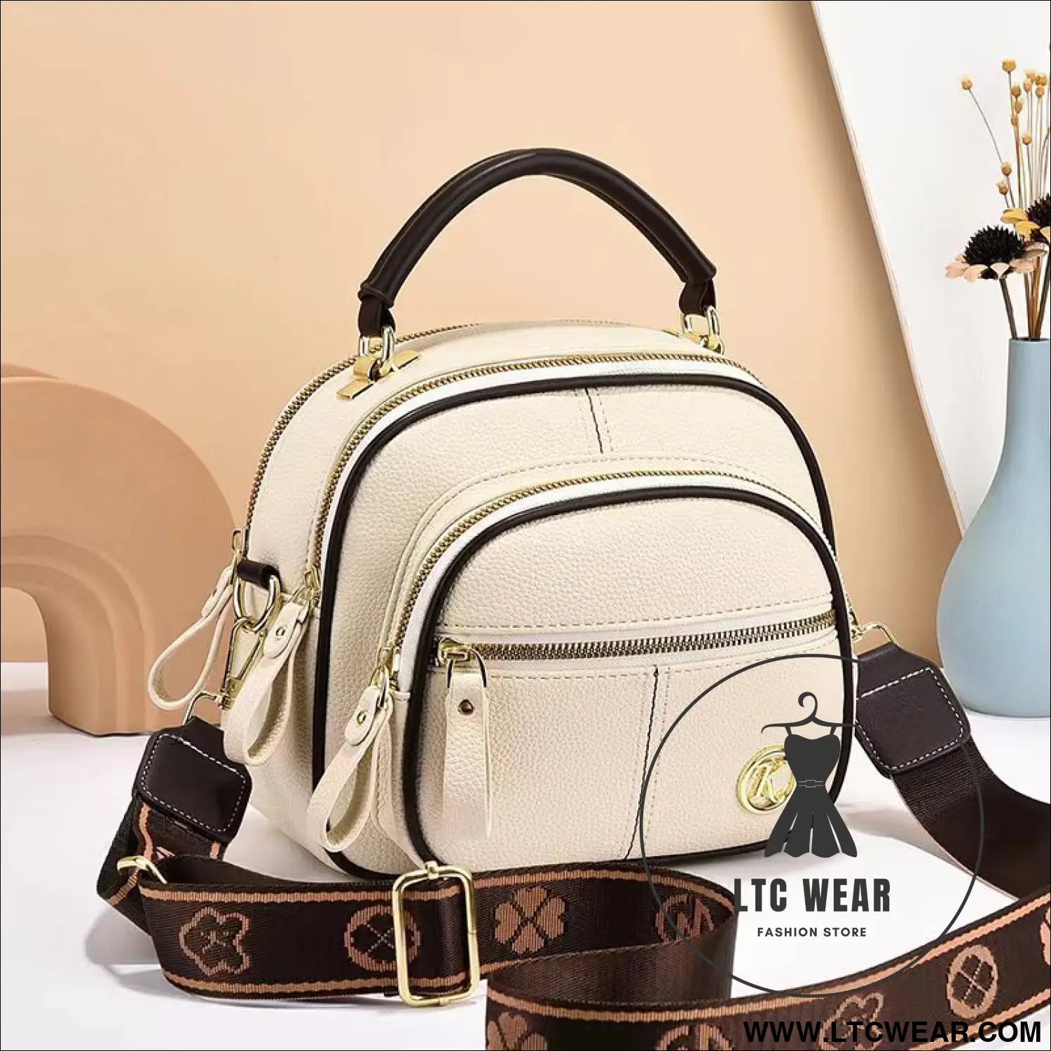 Stylish high-quality tote bag trendy versatile women’s crossbody bag large capacity shoulder bag - off-white