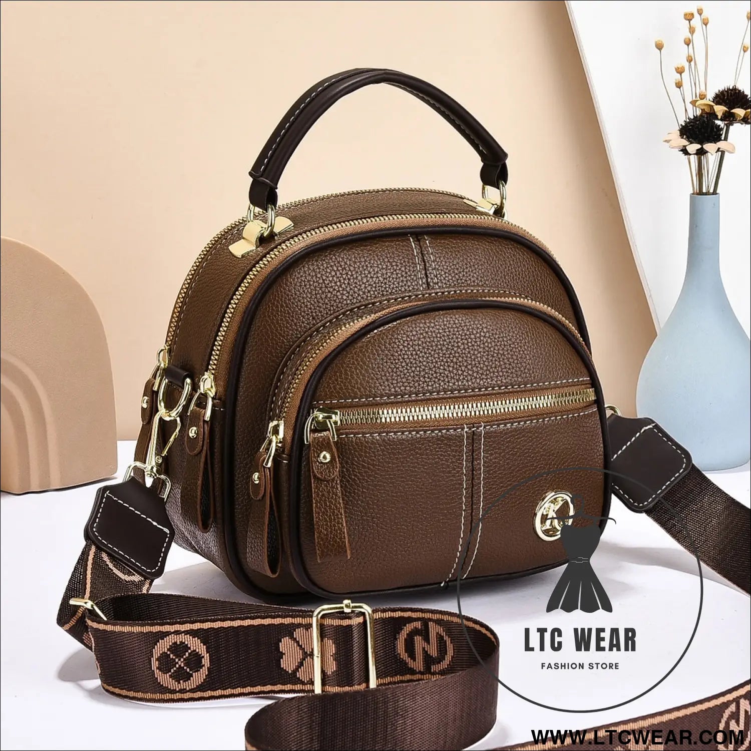 Stylish high-quality tote bag trendy versatile women’s crossbody bag large capacity shoulder bag - brown
