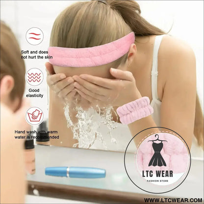 Stylish Microfiber Wristbands & Spa Bubble Headband Set - L.T.C Wear Online Fashion Store