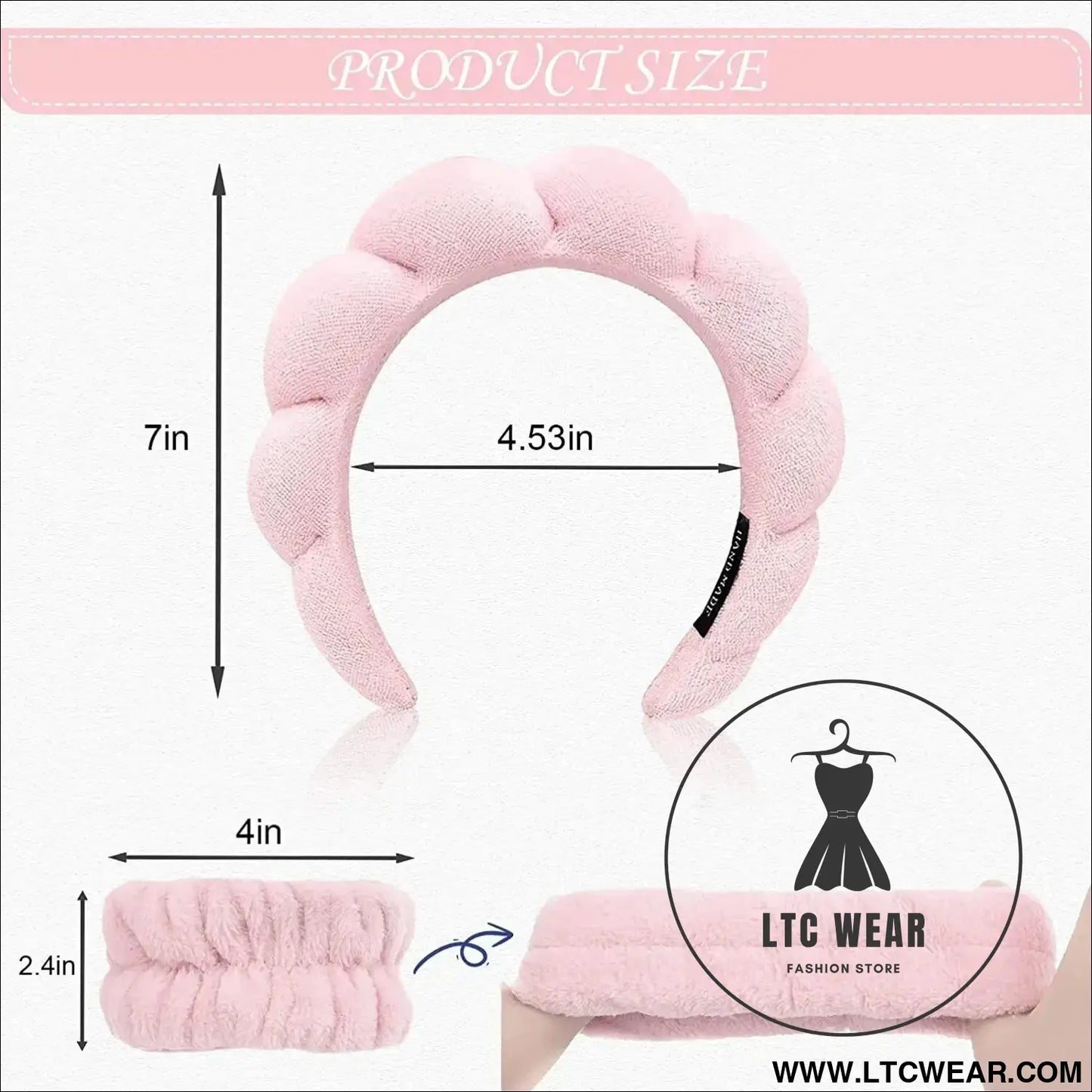 Stylish Microfiber Wristbands & Spa Bubble Headband Set - L.T.C Wear Online Fashion Store