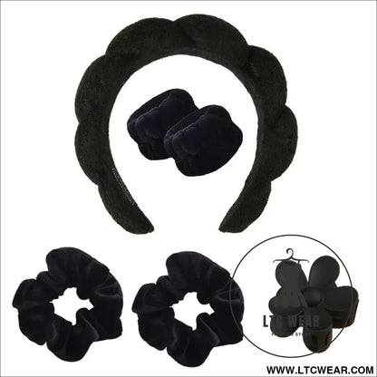 Stylish Microfiber Wristbands & Spa Bubble Headband Set - L.T.C Wear Online Fashion Store