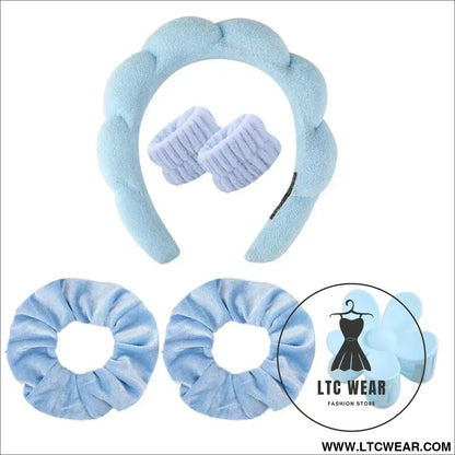 Stylish Microfiber Wristbands & Spa Bubble Headband Set - L.T.C Wear Online Fashion Store