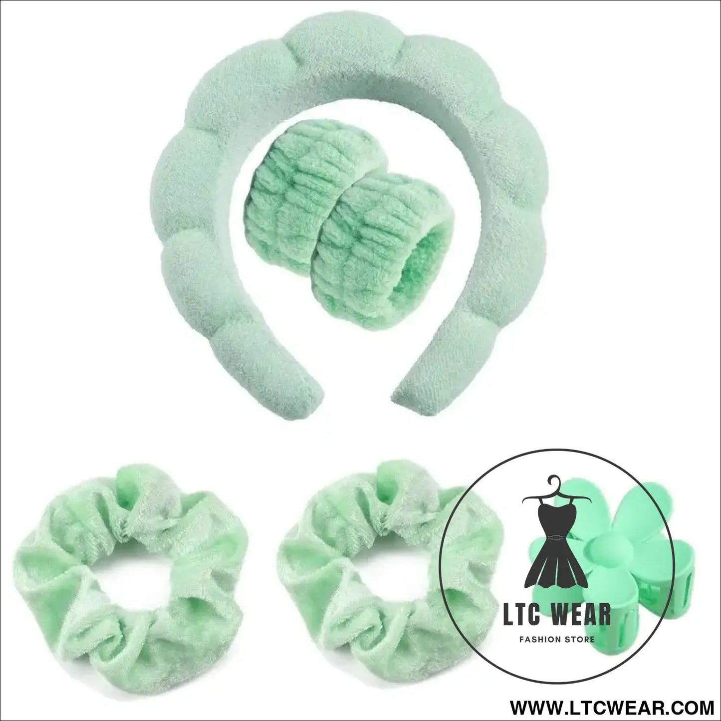 Stylish Microfiber Wristbands & Spa Bubble Headband Set - L.T.C Wear Online Fashion Store