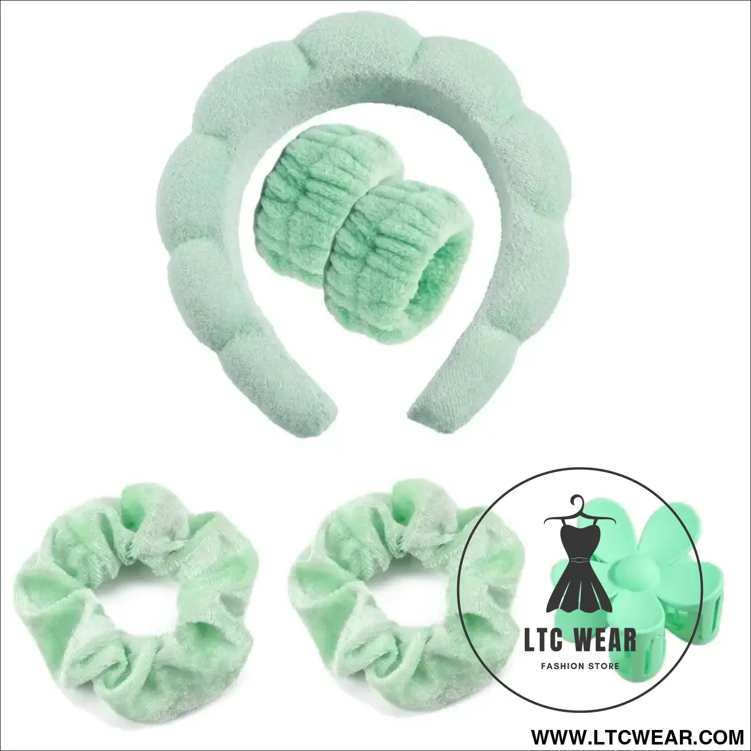 Stylish Microfiber Wristbands & Spa Bubble Headband Set - L.T.C Wear Online Fashion Store