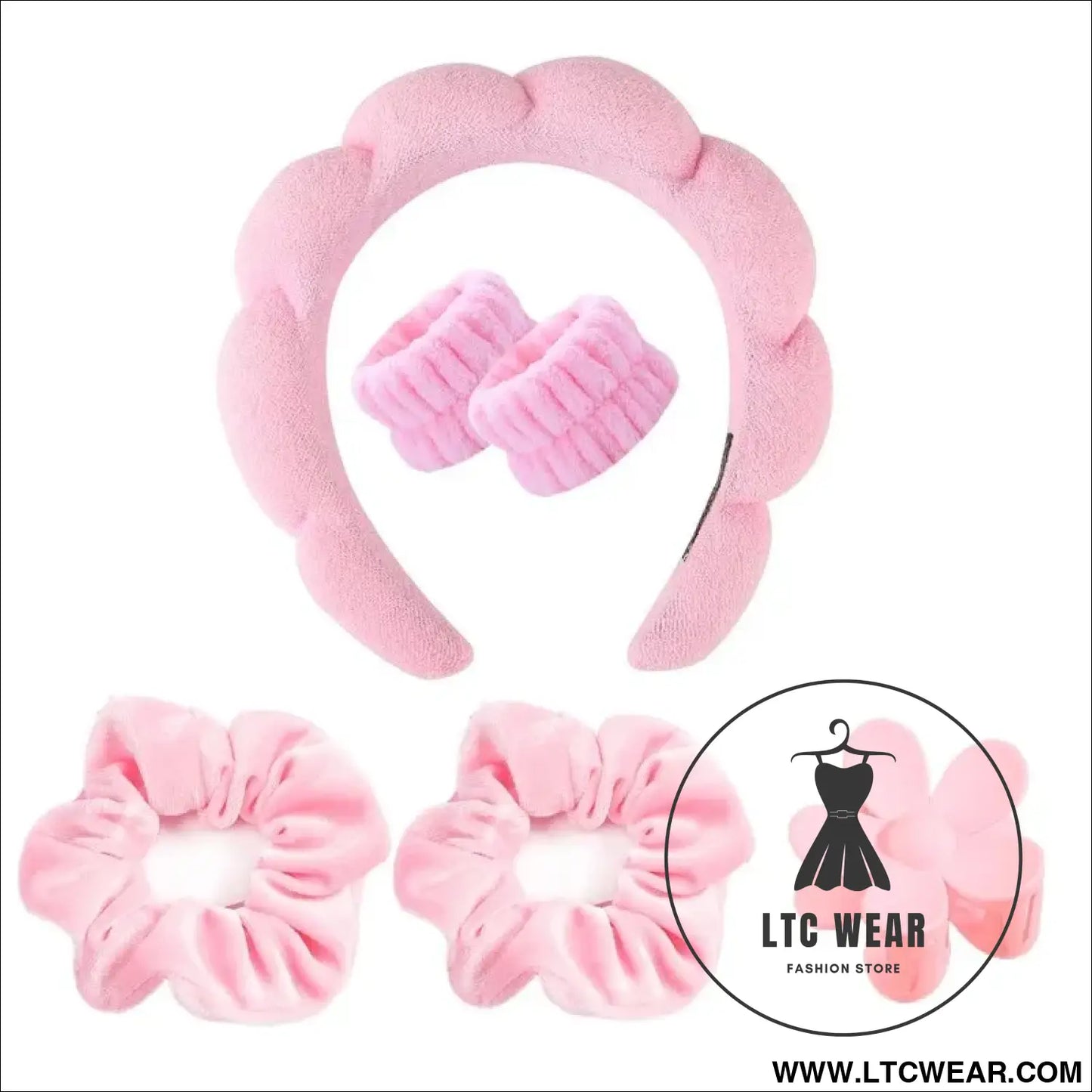 Stylish Microfiber Wristbands & Spa Bubble Headband Set - L.T.C Wear Online Fashion Store