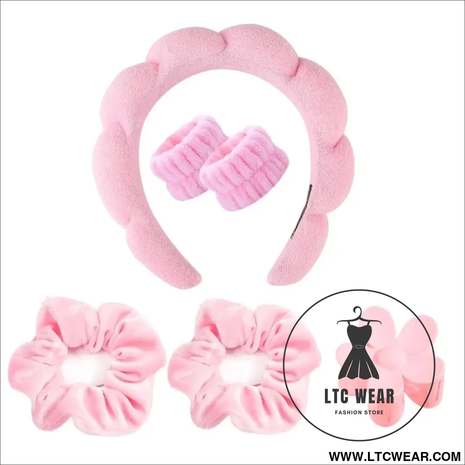 Stylish Microfiber Wristbands & Spa Bubble Headband Set - L.T.C Wear Online Fashion Store