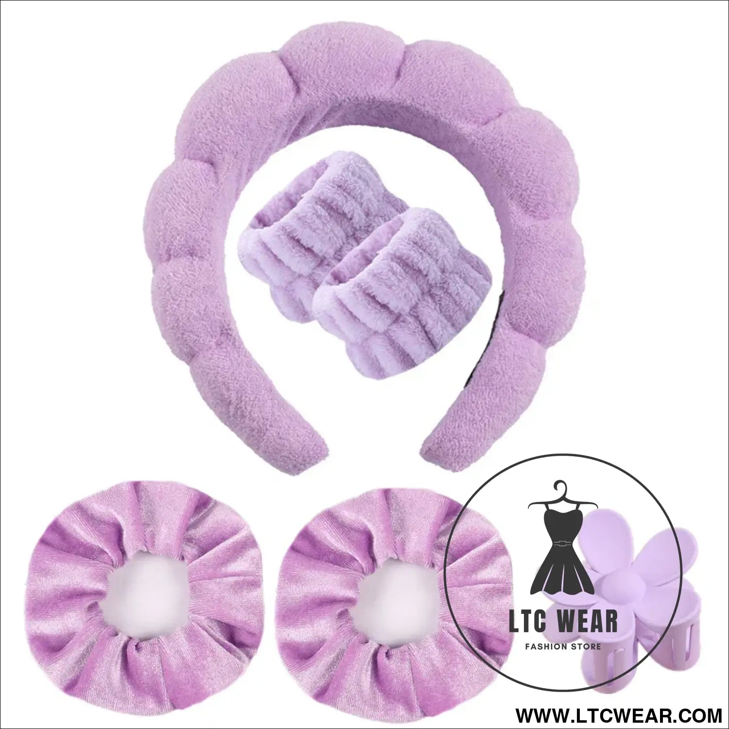 Stylish Microfiber Wristbands & Spa Bubble Headband Set - L.T.C Wear Online Fashion Store