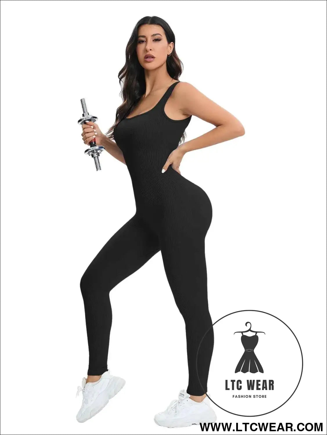 Stylish Sleeveless Jumpsuit: Perfect Fit with Built-In Support