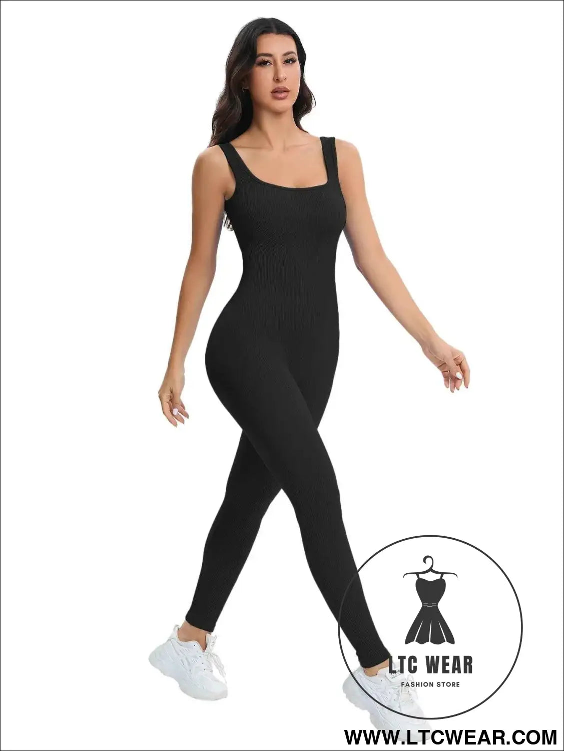 Stylish Sleeveless Jumpsuit: Perfect Fit with Built-In Support