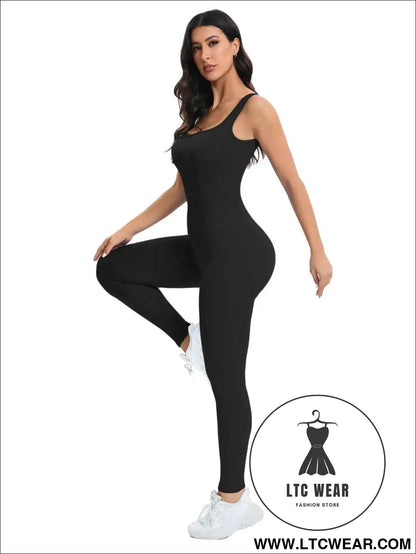 Stylish Sleeveless Jumpsuit: Perfect Fit with Built-In Support