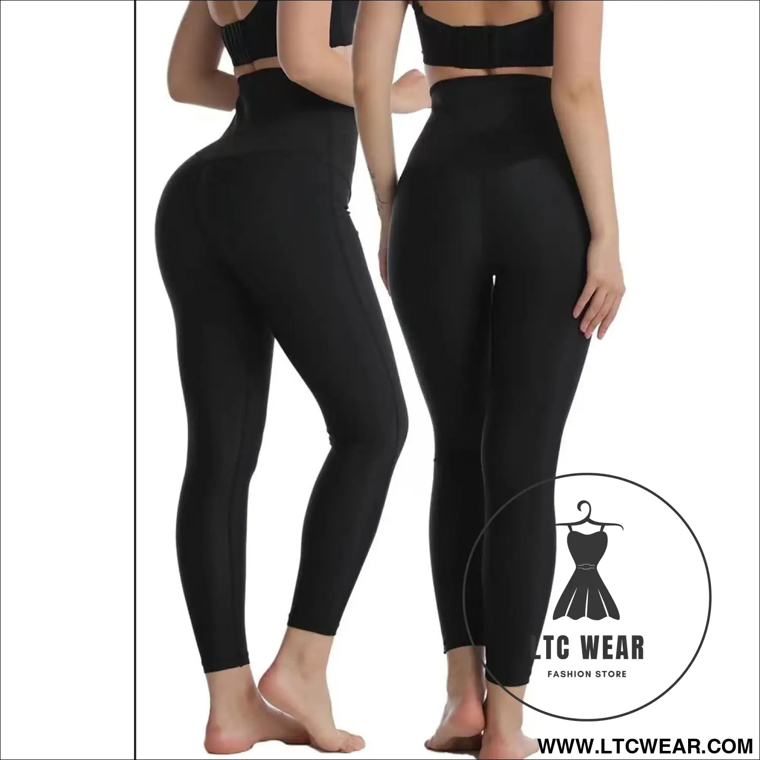 Stylish waist-cinching cropped yoga pants